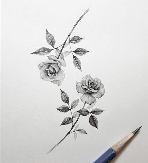 Realistic Rose Tattoo, Rose Flower Tattoos, Petit Tattoo, Flower Tattoo Drawings, Small Rose Tattoo, Realistic Rose, Tattoo Graphic, Flower Art Drawing, Floral Tattoo Design