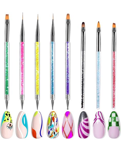 Nail Art Tools Products, Acrylic Brushes Nails, Best Nail Art Brushes, Nail Art Kit Tools Products, Acrylic Nail Brush Sizes, Nail Dotting Tool, Nail Courses, Acrylic Nail Brush, Nail Salon Design