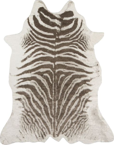 The safari style of this decorative area rug collection is artfully crafted with humane design in mind. An innovative pairing of acrylic and polyester fibers create the course impression of hair-on-hide, giving each animal print rug the look of leather with a totally touchable texture. The suede backing adds a supple finish to the underside of this decorative floorcovering, exhibiting exquisite attention to detail that's cosmopolitan, yet compassionate and cruelty-free. Animal Hide Rugs, Zebra Hide Rug, Zebra Hide, Rug Backing, Zebra Rug, Momeni Rugs, Complimentary Color Scheme, Faux Cowhide, Erin Gates