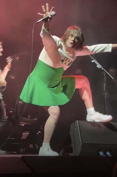 Gerard Way 2022 Dress, Geesus Mcr, Gerard Way Cheerleader Dress, Cheerleader Gerard Way, Gerard Way Cheerleader, Cheerleader Gerard, Mcr 2022, Mcr Memes, Emo Men