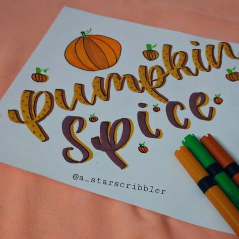 Pumpkin Spice Calligraphy Art Print, Brush Calligraphy, Halloween Deco, Calligraphy Art, Dog Names, Lettering Design, Pumpkin Spice, Chalkboard, Calligraphy