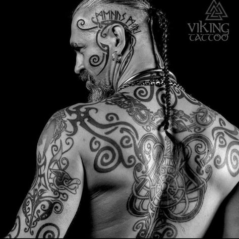 Viking Dragon Tattoo, Viking Tattoos For Men, Traditional Viking Tattoos, Collar Tattoo, Norse Mythology Tattoo, Behind Ear Tattoos, Full Leg Tattoos, Rune Tattoo, Celtic Tattoo