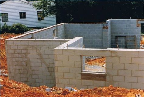 How to Calculate the Cost of a Block Room Addition Cinder Block House, Concrete Block House, Concrete Block Foundation, Block Foundation, Leaking Basement, Basement Construction, Concrete Block Walls, Basement Waterproofing, Block House