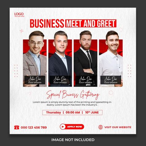 Meet And Greet Flyer Design, Meet And Greet Poster Design, Guest Poster Design, Meet Our Team Design, Business Poster Design, Meeting Poster, Banner Design Ideas, Webinar Design, Facebook Post Design