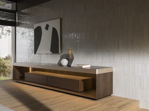 For a fluid, pleasantly textured home | Marazzi Open Sideboard, Tv Console Design, Luxury Tv Wall, Modern Home Bar, Luxury Living Room Decor, Vincent Van Duysen, Contemporary Living Room Furniture, Bedroom Interior Design Luxury, Sideboard Designs