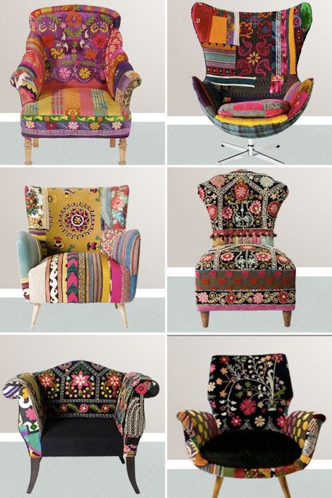 Boho chic-want! Sofa Pouf, Bohemian Furniture, Boho Furniture, Boho Deco, Deco Boheme, Style Deco, Colorful Chairs, Funky Furniture, Styl Boho