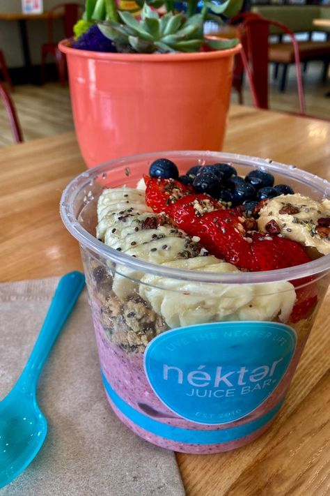 Another delicious and healthy treat from Nekter Juice Bar! If you have one of these around you, go try them. #healthy #nutrition #delicious #lifestyle #selfcare Protein Power Bowl, Nekter Juice Bar, Juice Bars, Power Bowl, Power Bowls, Protein Power, Healthy Treat, Cold Pressed Juice, Clean Eating Tips