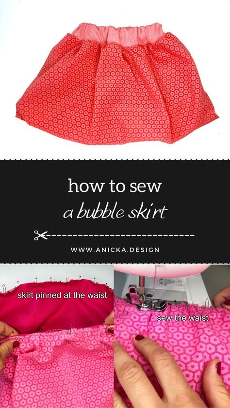 Tutorial how to sew an easy bubble skirt. Bubble Skirt Pattern Free, Bubble Skirts, Skirt Pattern Free, Balloon Skirt, Fall Fest, Skirt Tutorial, Girls Skirt, Diy Skirt, Bubble Skirt