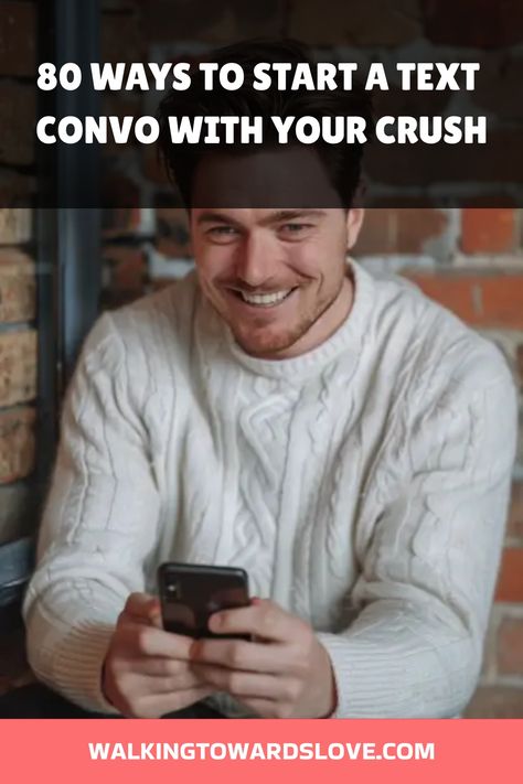 Discover effective ways to start a text convo with your crush that will catch their attention and keep the conversation flowing smoothly. Whether you're looking for ways to initiate a conversation with your crush or with a guy over text messages, we've got you covered! With over 80 creative ideas to choose from, starting meaningful conversations has never been easier. Don't let those texting jitters hold you back—try out these engaging ways to spark intriguing discussions and build connections t How To Write To Your Crush, Ways To Start A Conversation With A Guy, Texting Crush, Crush Over Text, Initiate Conversation, Flirty Emojis, Crush Tips, Starting A Conversation, Funny Texts To Send