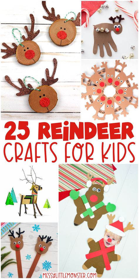 Reindeer craft ideas. Reindeer crafts for kids. Reindeer crafts for preschoolers Reindeer Crafts For Kids, Christmas Reindeer Craft, Science Christmas, Rudolph Crafts, Reindeer Crafts, Reindeer Handprint, Christmas Literacy, Christmas Sensory, Christmas Science