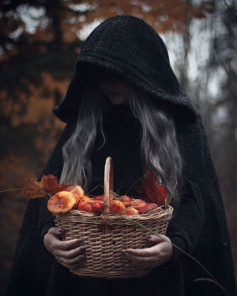 Forest Witch Photoshoot, Samhain Photoshoot, Witchy Autumn Aesthetic, Autumn Witch Aesthetic, Mabon Aesthetic, Witchy Shoot, Forest Shoot, Winter Witch, Pumpkin Field