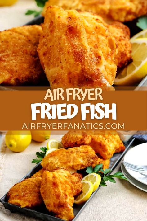 Essen, Fish Fry In Air Fryer, Air Fryer Fish And Chips Recipes, Breaded Fish Recipes Air Fryer, Fry Fish In Air Fryer, Battered Air Fryer Fish, Air Fry Breaded Fish, Air Fried Cod Recipes, Fish Batter Recipe Air Fryer