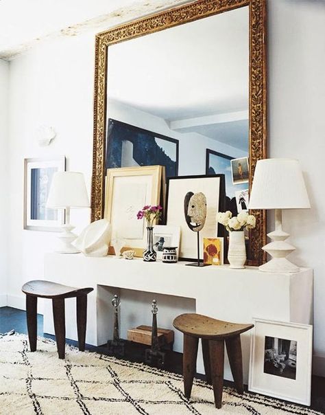 How To Lean Art (Without It Looking Like You Forgot to Hang It) Design Salon, Cool Ideas, Style At Home, Malene Birger, Large Mirror, A Mirror, Interior Design Inspiration, 인테리어 디자인, Beautiful Decor