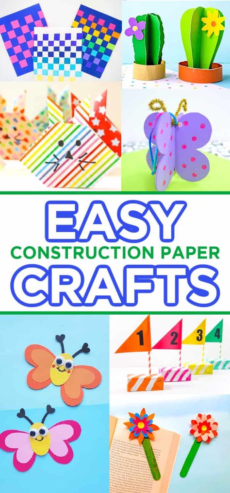 Preschool Crafts With Construction Paper, Crafts Using Construction Paper, Easter Construction Paper Crafts, Kids Construction Paper Crafts, Crafts With Construction Paper For Kids, Toddler Construction Paper Crafts, Easy Construction Paper Crafts For Kids, Construction Paper Crafts For Toddlers, Crafts For Kids Construction Paper