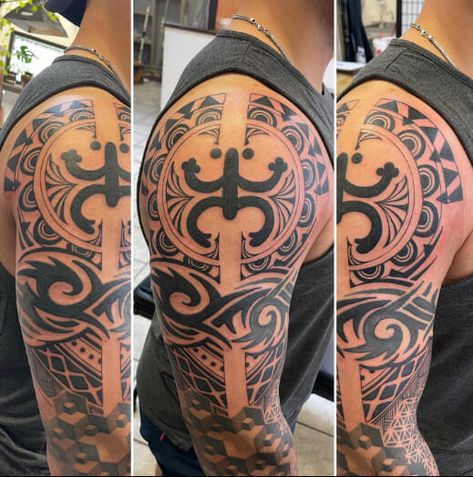 Puerto Rican Tattoos Ideas, Taino Sleeve Tattoo, Black Heritage Tattoos, Taino Tribe Tattoo, Puerto Rican Tribe Tattoo, Puerto Rico Tattoo Sleeve, Taino Indians Puerto Rico Tattoo, Indian Tattoos For Men, Puerto Rican Tattoo