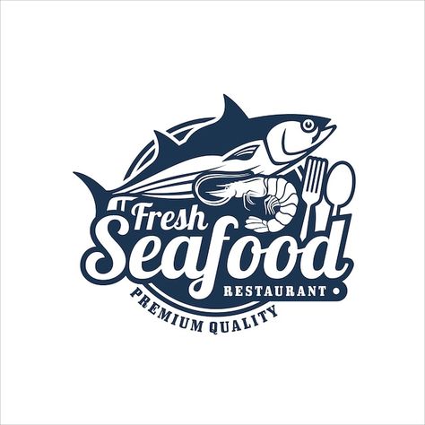 Fresh Logo Design, Catering Logo, Seafood Buffet, Fresh Logo, Frozen Seafood, Drinks Logo, Restaurant Logo, Fish And Meat, Restaurant Logo Design