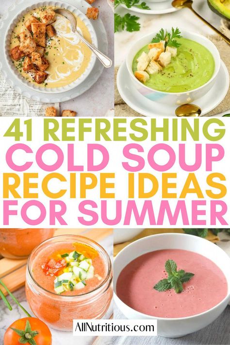 Flan, Cold Soup Recipes Summer, Chilled Soup Recipes, 7 Day Cabbage Soup Diet, Summer Soup Recipes, Cold Soup Recipes, Strawberry Soup, Avocado Soup, Chilled Soup