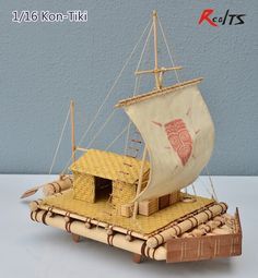 Kon Tiki, Model Sailing Ships, Sailing Ship Model, Wooden Model Boats, Model Boat Plans, Free Paper Models, Island Crafts, Doll House Crafts, Boat Art