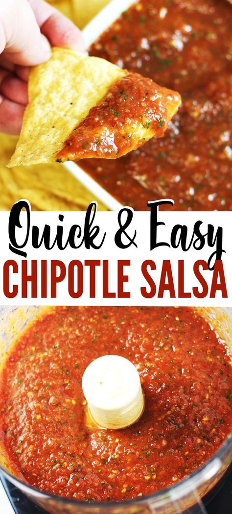 Chipotle Salsa Recipe, Chipotle Salsa, Easy Homemade Salsa, St Patricks Day Food, Quick Appetizers, Homemade Salsa, Chips And Salsa, Salsa Recipe, Mexican Food Recipes Authentic