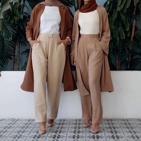 Modest Fashion Pants, Veiled Collection, Outer Outfit, Outfit Outer, Modest Outfits Muslim, Modest Summer Fashion, Wide Leg Pants Outfit, Trendy Outfits Indian, Shabby Chic Clothes