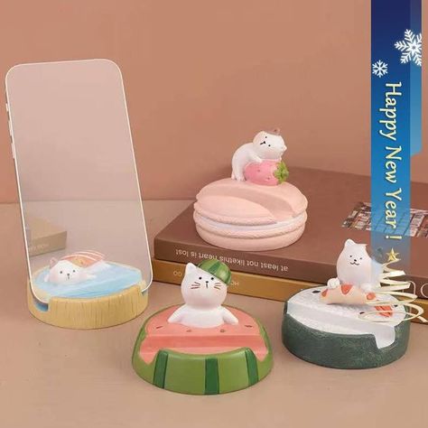 Kawaii Phone, Animal Home, Diy Air Dry Clay, Air Dry Clay Projects, Cerámica Ideas, Clay Diy Projects, Tanah Liat, Clay Crafts Air Dry, Polymer Clay Diy