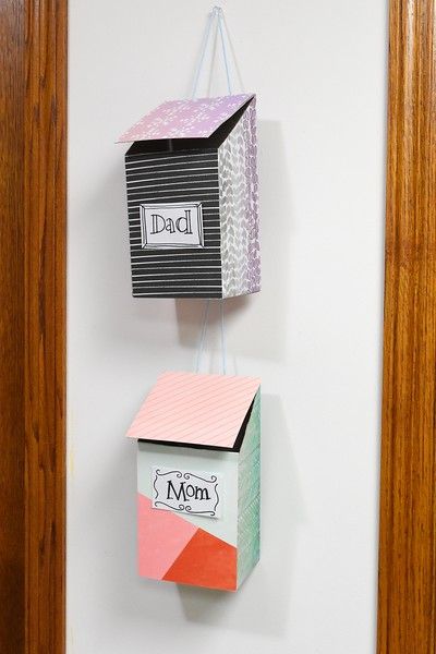 ikat bag: Hanging Mailboxes Mail Organizer Ideas, Kids Mailbox, Cardboard People, Diy Mail Organizer, Diy Mail, Diy Mailbox, Ikat Bag, Organizer Ideas, Cardboard Toys