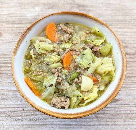 Cabbage Turkey Soup, Ground Turkey Cabbage Soup, Turkey Cabbage Soup, Ground Turkey Cabbage, Slow Cooker Soup Vegetarian, Turkey Cabbage, Ground Turkey Recipe, Ground Turkey Soup, Slow Cooker Potato Soup