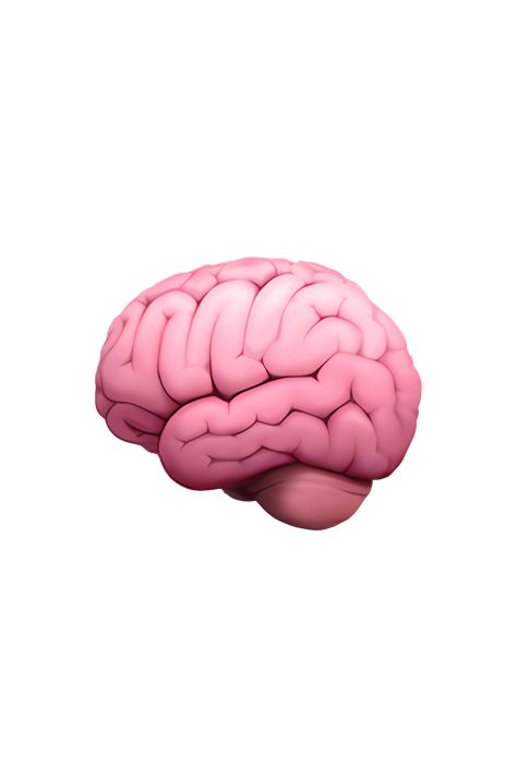 The emoji 🧠 depicts a pinkish-gray brain with a few wrinkles and folds, resembling the human brain. It has two curved lines on the top, representing the cerebrum, and a small stem-like structure at the bottom, representing the brainstem. The emoji is often used to represent intelligence, knowledge, and the mind. Brain Png Icon, Notion Emoji, Maya Projects, Brain Emoji, Brain Wallpaper, Mind Icon, Old Apple Logo, Brain Aesthetic, Brain Png