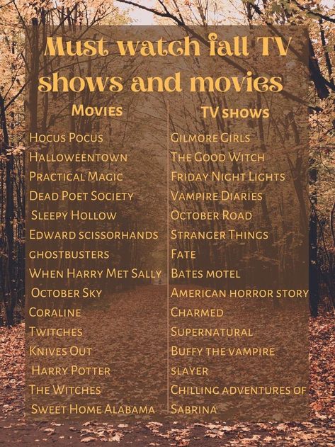 Fall Tv Shows To Watch, Fall Movies To Watch List, Best Fall Tv Shows, Autumn Series To Watch, Autumn Tv Shows List, Fall Tv Show List, Autumn Watch List, Autumn Activities Aesthetic, Cozy Tv Shows