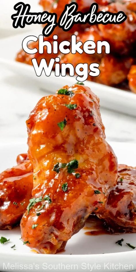 Honey Barbecue Chicken Wings, Honey Barbeque Chicken, Superbowl Treats, Honey Bbq Wings Recipe, Honey Barbecue Chicken, Honey Barbeque Sauce, Honey Chicken Wings Recipe, Wings Recipe Oven, Chicken Wings Air Fryer