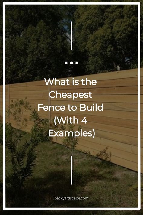 Is your current fence looking ragged with warped or rotten pickets or leaning severely? If so, you’re probably contemplating what is the cheapest fence to build to replace your current fence. Materials and labor costs have gone through the roof lately, especially outdoor projects such as fences. Thankfully, there are several fencing options to choose Low Cost Fence Ideas, Affordable Privacy Fence Ideas, Privacy Fence Topper Ideas Diy, Cheapest Privacy Fence Ideas, Yard Fence Ideas Cheap, Vertical Wood Fence Design, How To Build A Fence, Cheapest Way To Build A Fence, Temporary Outdoor Fence