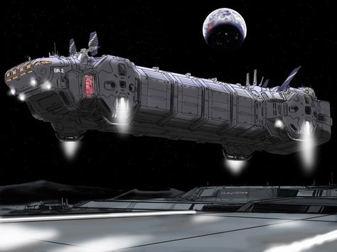 Scifi Cargo Ship, Space Troop Transport, Space Cargo Ship Concept Art, Capital Ship Concept Art Sci Fi, Cargo Spaceship Concept Art, Space Engineers Game Ships Design, Sci Fi Cargo Ship, Space Cargo Ship, Cargo Ship Concept Art