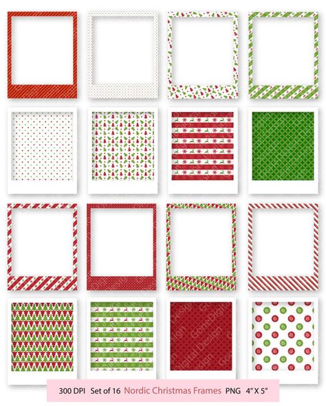 Nordic Christmas Frame: Polaroid Frame Clip Art by GoneDigital Photo Frame Printable, Frame Polaroid, Frame Printable, Printable Frames, Scandinavian Pattern, Fitness Blender, Christmas Frame, Polaroid Frame, Holiday Clipart