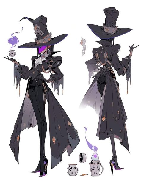 Magician Inspired Outfits, Female Magician Outfit, Witch Outfit Design Drawing, Magician Outfit Drawing, Magician Oc, Magician Character Design, Magician Outfit, Female Magician, Fantasy Magician