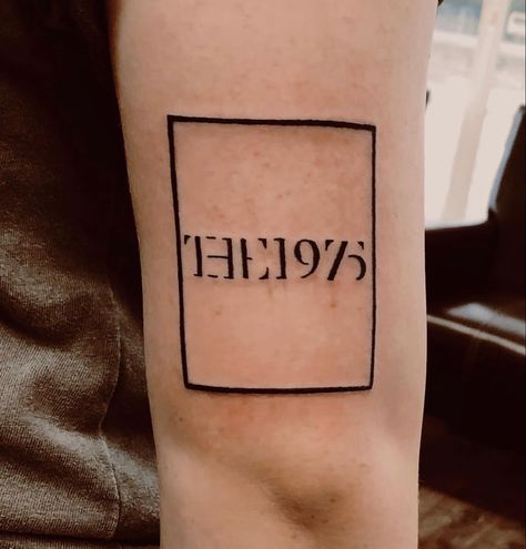 The 1975 Logo, The 1975 Inspired Tattoos, The1975 Tattoo, Box Tattoo 1975, 1975 Tattoos, Matty Healy Tattoos, The 1975 Tattoo Rectangle, 1975 Tattoo Ideas, The 1975 Box Tattoo