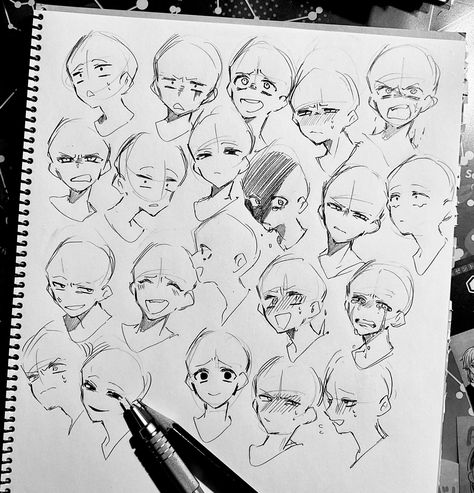 Drawing Face Expressions, Have Inspiration, Art Tools Drawing, Sketches Tutorial, 캐릭터 드로잉, Drawing Expressions, Figure Drawing Reference, Dessin Adorable, Anime Drawings Tutorials