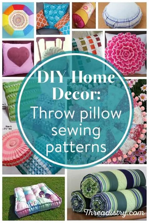 Collage of throw pillows Diy Pillow Covers Decorative Craft Ideas, Pillow Sewing Patterns, Throw Pillow Patterns, Sewing Throw Pillows, Throw Pillow Covers Diy, Diy Cushion Covers, Cushion Sewing, Pillow Sewing, Throw Pillow Pattern