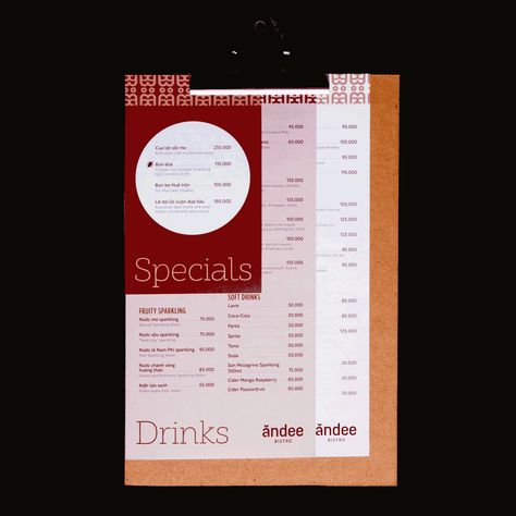 Ăndee Bistro on Behance Coffee Menu Design, Bistro Menu, Menu Layout, Whiskey Brands, Colorful Dishes, Cafe Branding, Food Branding, Coffee Menu, Menu Board