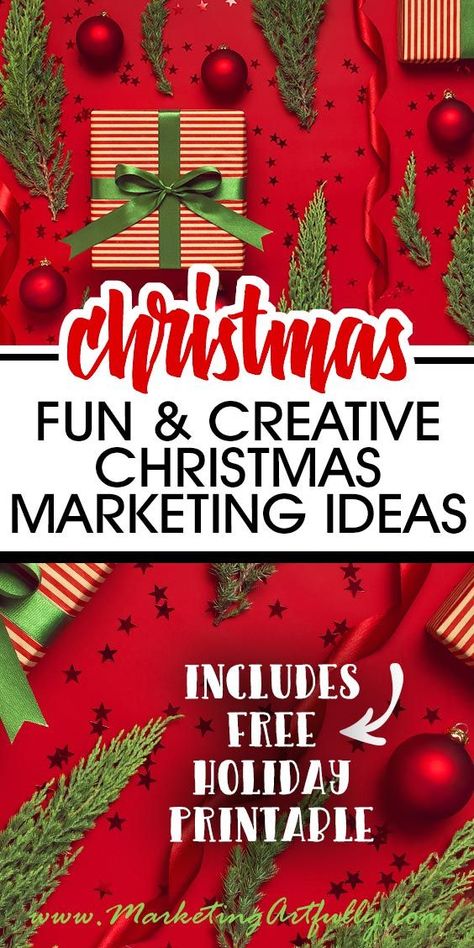 Doing a Christmas marketing campaign? Here are my best tips and ideas for how to promote your business or products during the holiday season! make sure to snag the free seasonal holiday printable included in this post! Christmas Marketing Ideas, Christmas Marketing Campaign, Marketing Campaign Ideas, Holiday Marketing Campaigns, Holiday Retail, Christmas Content, Craft Displays, Christmas Marketing, Christmas Promo