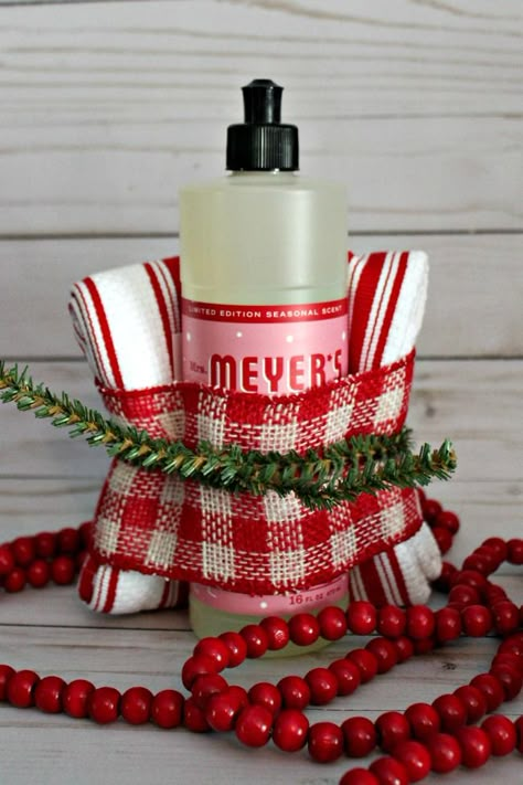 Meyers Gift Idea, Simple Inexpensive Christmas Gifts, Small Business Client Gifts, Meyers Soap Christmas Gift, Mrs Meyers Gift Basket, Christmas Neighbor Gifts 2022, Christmas Kitchen Towel Gift Ideas, Mrs Meyers Christmas Gift, 2023 Christmas Gift Ideas