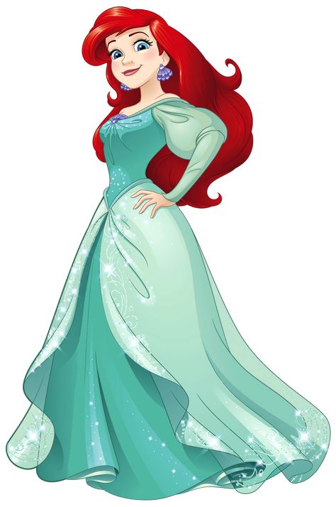 Ariel in her turquoise green dress Ariel Blue Dress, Princesa Ariel Disney, Princess Ariel Dress, Ariel Pictures, Ariel Costumes, Vestidos Anime, Ariel Disney, Ariel Dress, Disney Princess Ariel