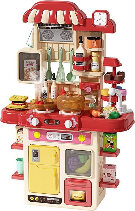 Kids Kitchen Playroom, Kids Kitchen Set, Kitchen Set For Kids, Kitchen Playsets, Kitchen Pretend Play, Toy Kitchens, Medium Kitchen, Kids Pretend Play Toys, Kitchen Playset