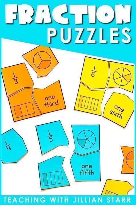 fraction puzzles 3rd Grade Fraction Activities, Fun Fraction Activities 3rd Grade, Math Olympics, Fractions 3rd Grade, Fraction Games For Kids, 3rd Grade Math Centers, Study Games, Guided Math Centers, 3rd Grade Fractions