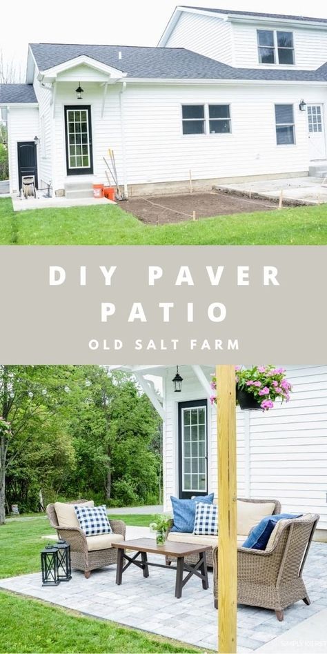 Extending Patio, Diy Paver Patio, Patio Extension Ideas, Diy Paver, Patio Refresh, Diy Concrete Patio, Paver Ideas, Fireplace Patio, Pavers Diy