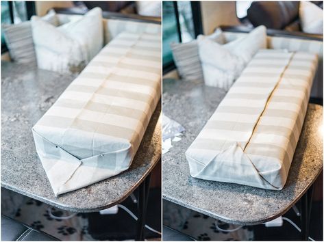 diy no sew cushion covers | rv lifestyle hacks No Sew Cushion Covers, Sew Cushion Covers, Camper Cushions, Popup Camper Remodel, Diy Cushion Covers, Camper Trailer Remodel, Vintage Camper Remodel, Diy Camper Remodel, Sewing Cushions