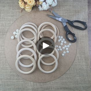 Crafts With Curtain Rings, Wood Ring Crafts, Curtain Rings Crafts, Wooden Rings Craft, Wooden Circle, Curtain Rings, Ring Crafts, Wood Rings, Diy Christmas Tree