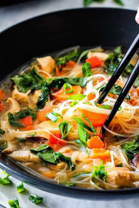 Miso Chicken Noodle Soup, Pot Simmer, Miso Noodle Soup, Chicken Broth Soup, Cravings Recipes, Asian Soups, Miso Soup Recipe, Miso Chicken, Soup With Chicken