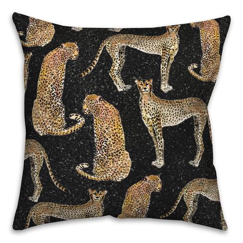 "Find the Cheetahs Indoor/Outdoor Throw Pillow at Michaels. com. The heavyweight stretch material made in the USA provides great color definition and quality. The result is a fun pillow that is sure to add some personality to your space. This playful throw pillow is an excellent accent piece for your home, both inside and out. The heavyweight stretch material made in the USA provides great color definition and quality. The result is a fun pillow that is sure to add some personality to your space Cheetah Bedroom, Dark Maximalism, Color Definition, Fun Pillow, Black Designs, Grey Throw Pillows, Outdoor Throw Pillow, Best Pillow, Home Design Decor