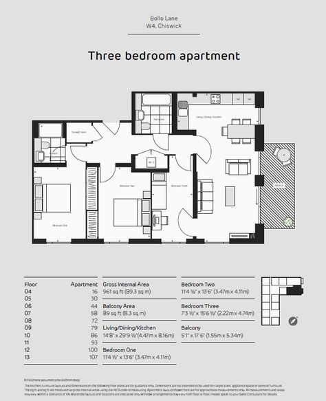 Flat Plan 3 Bedroom, London Flat Floor Plan, Pent House Plan, Chiswick Park, Flat Plan, 3 Bedroom Flat, Local Map, House Plans 3 Bedroom, London Flat