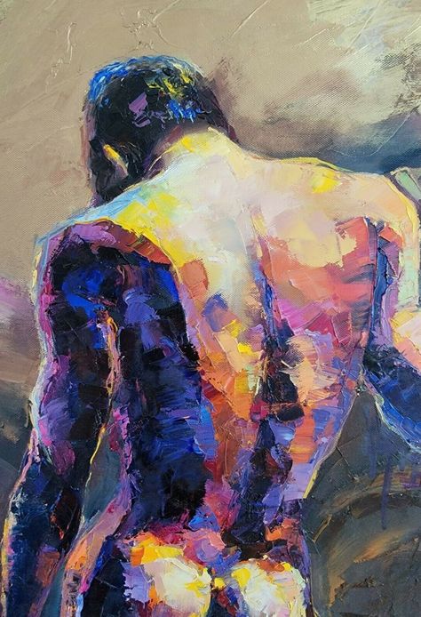 Nude Naked Art Contemporary Male Body Figura Golden Painting Colored Texture Mens Body Painting, Oil Body Painting, Nude Male Art Gallery Wall, Abstract Male Body Art, Naked Paintings Fine Art, Male Body Paintings On A Canvas, Naked Body Oil Paint, Human Body Art Painting, Man Body Painting